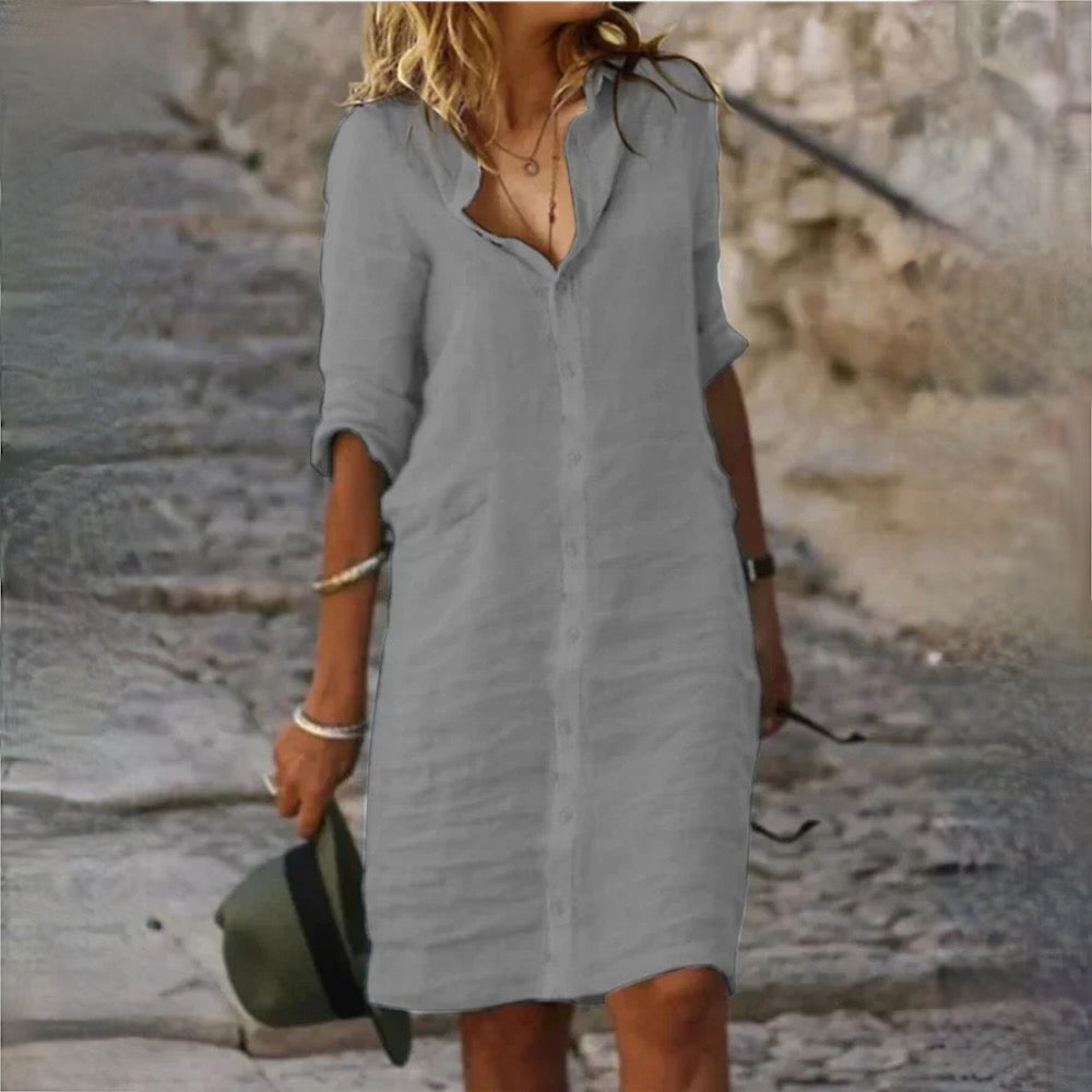 LP | Lockeres Hemdkleid mit Reversknopf