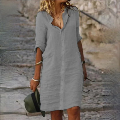 LP | Lockeres Hemdkleid mit Reversknopf
