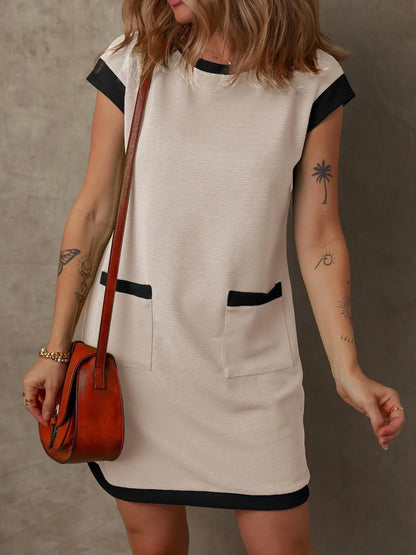 LP | Mini abito con scollo rotondo e maniche lunghe