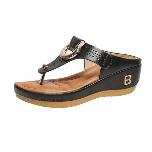 LP | - Sandali con plateau in pelle