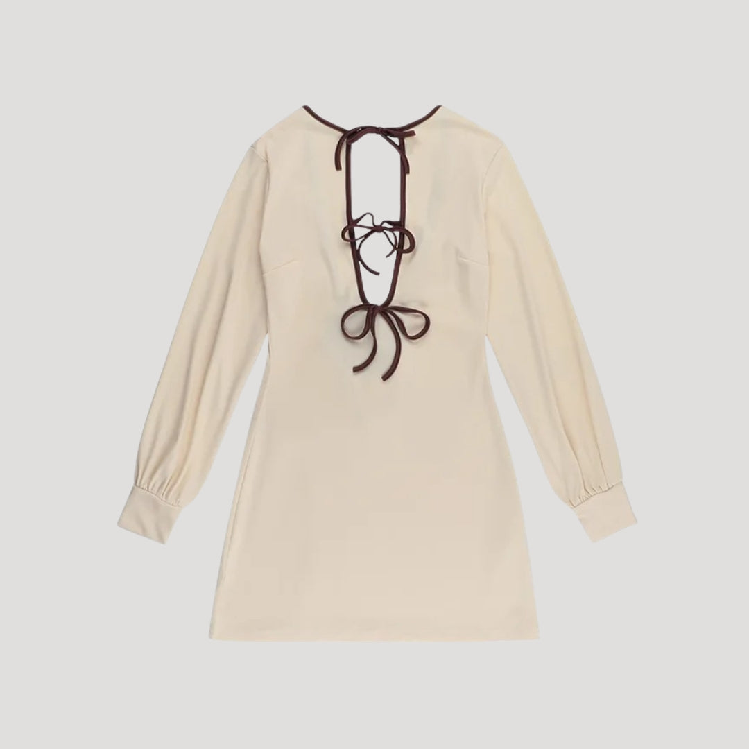 LP | Miniabito da donna a maniche lunghe con chiusura a cravatta