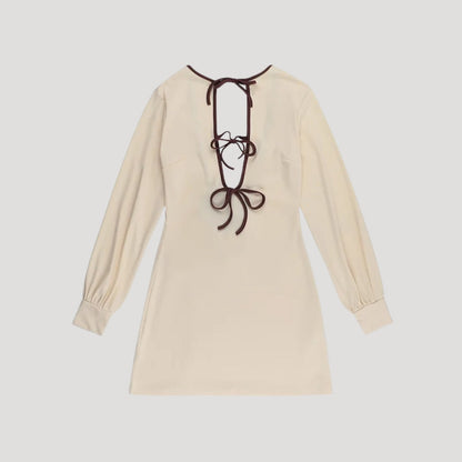 LP | Miniabito da donna a maniche lunghe con chiusura a cravatta