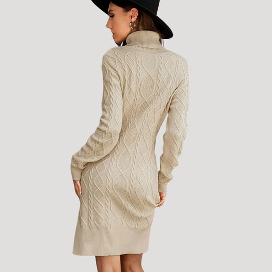 LP | Mini abito da donna in maglia a collo alto con cavo