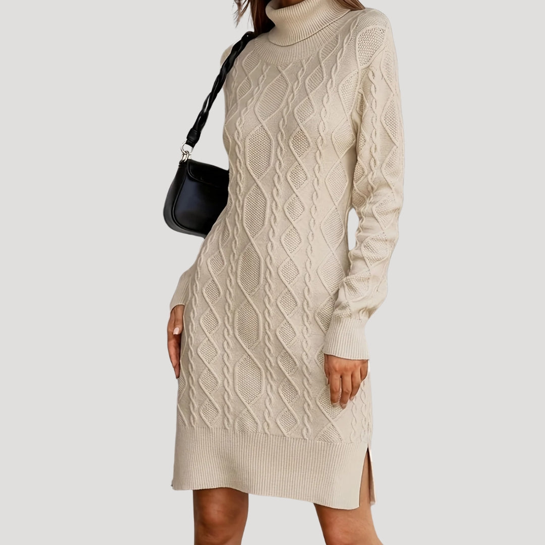 LP | Mini abito da donna in maglia a collo alto con cavo