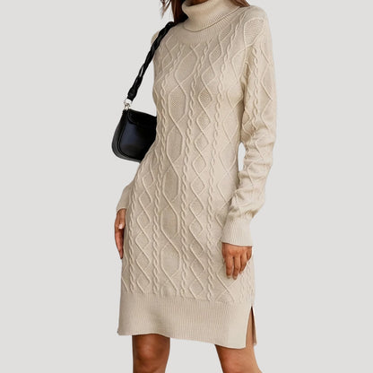 LP | Mini abito da donna in maglia a collo alto con cavo
