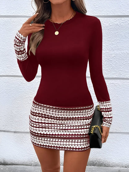 LP | Mini abito bodycon a righe con scollo rotondo