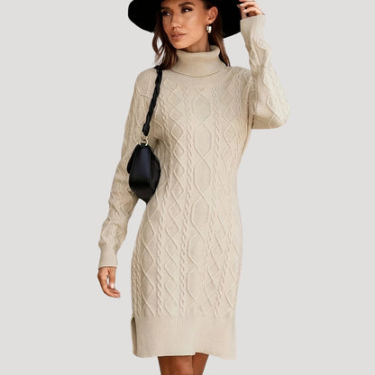 LP | Mini abito da donna in maglia a collo alto con cavo