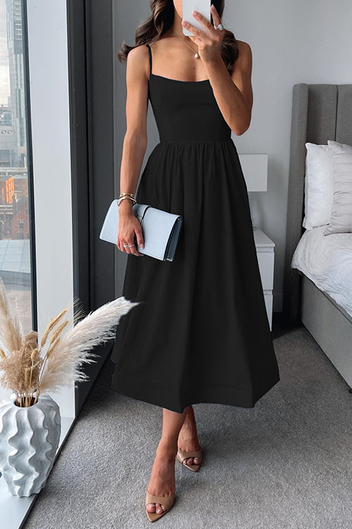 LP | Giselle™ Abito midi linea A con cinturino a spaghetti