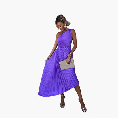 LP | Abito midi da donna con monospalla e orlo asimmetrico