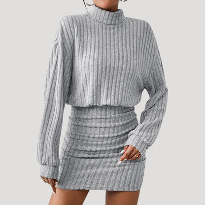 LP | Mini abito dolcevita da donna in maglia a coste