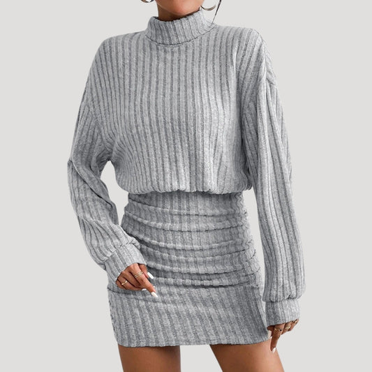 LP | Mini abito dolcevita da donna in maglia a coste