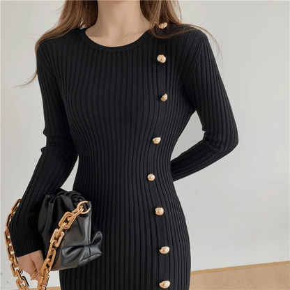LP | abito midi elegante a coste per donna