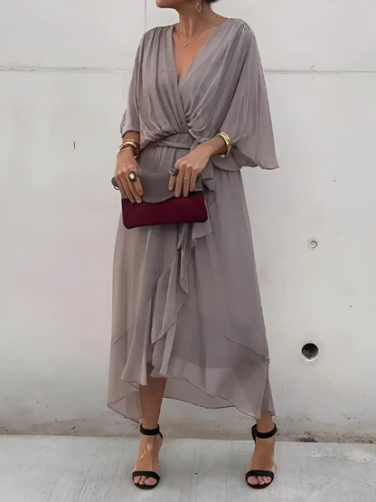 LP | Intramontabile abito midi con un look a portafoglio
