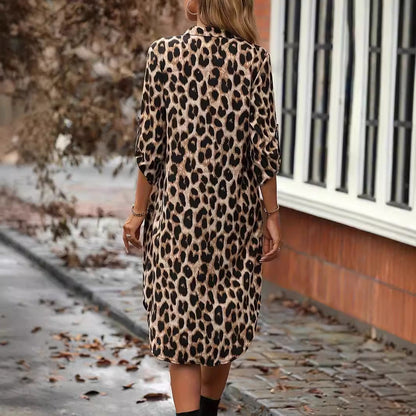 LP | Copricostume da spiaggia con stampa leopardata con scollo a V Abito bikini per le vacanze