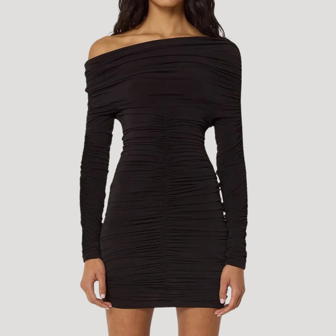 LP | Miniabito bodycon da donna senza spalline con balze