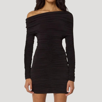 LP | Miniabito bodycon da donna senza spalline con balze