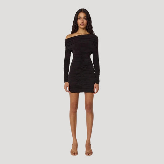 LP | Miniabito bodycon da donna senza spalline con balze