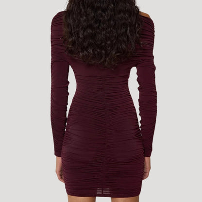 LP | Miniabito bodycon da donna senza spalline con balze