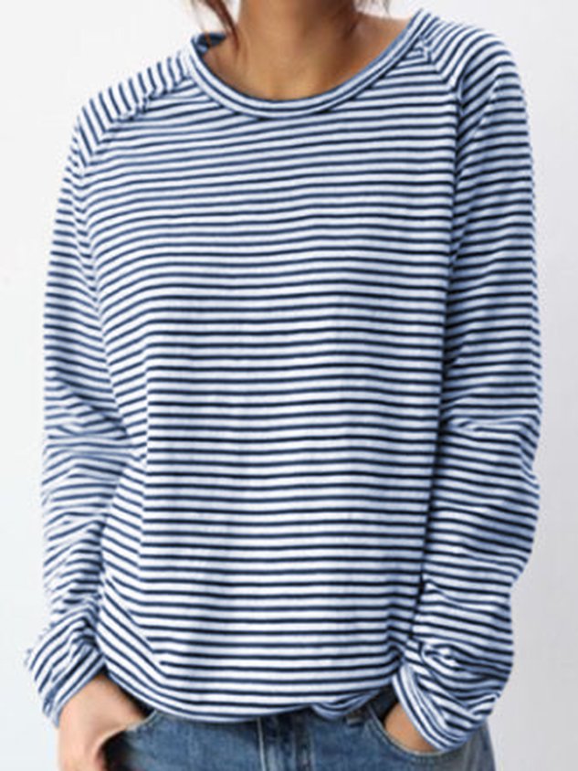 LP Top basic in cotone bianco e nero a maniche lunghe