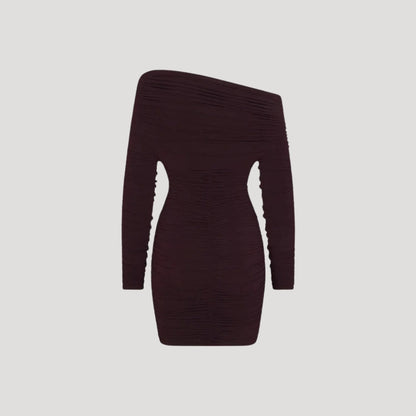 LP | Miniabito bodycon da donna senza spalline con balze