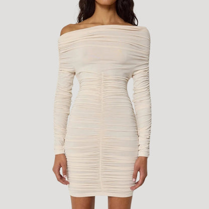 LP | Miniabito bodycon da donna senza spalline con balze