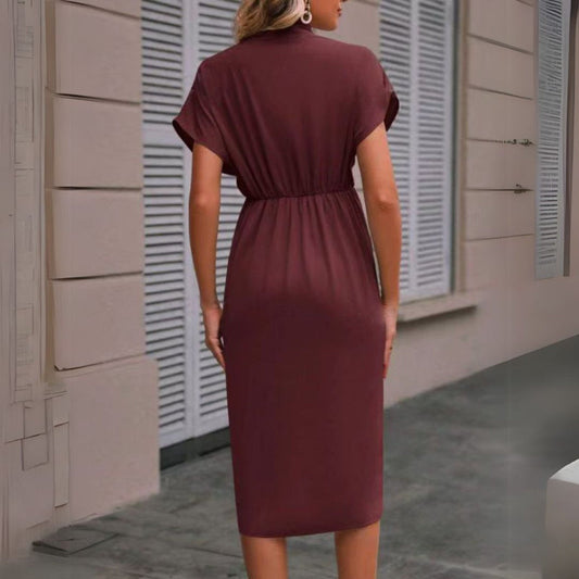 LP | Elegante abito midi drappeggiato da donna