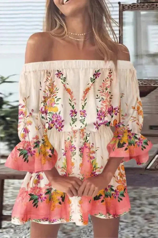 LP | It All Begins with Love Mini abito stampato off-the-shoulder