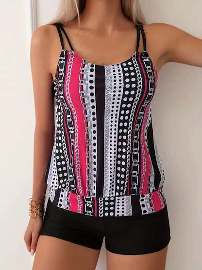 LP | Tankini a righe con stampa