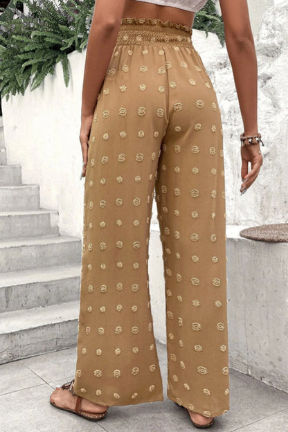 LP | Pantaloni jacquard a vita alta e pantaloni a gamba larga per il tempo libero