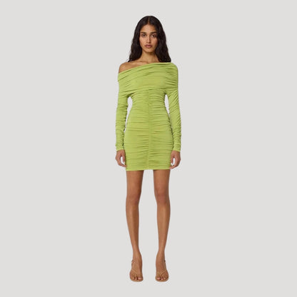 LP | Miniabito bodycon da donna senza spalline con balze