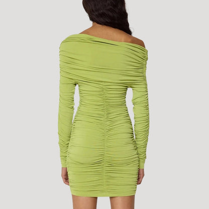LP | Miniabito bodycon da donna senza spalline con balze
