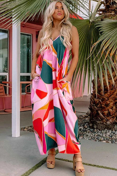LP | Maxi abito senza maniche con stampa boho