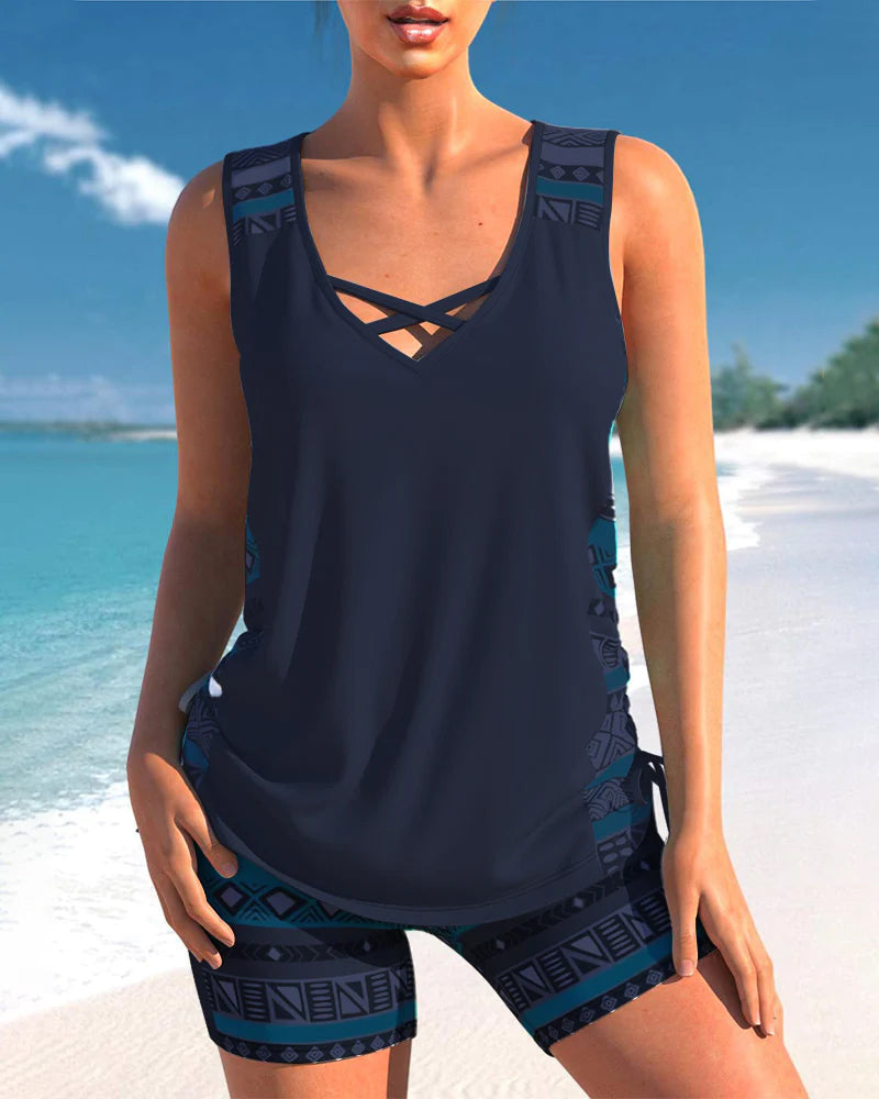 LP | Set tankini con motivo geometrico