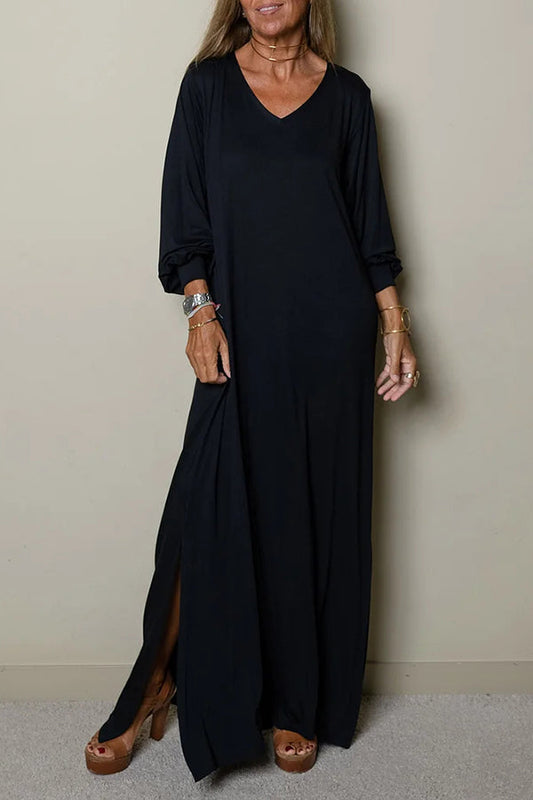 LP | Donna Maxi abito casual con scollo a V