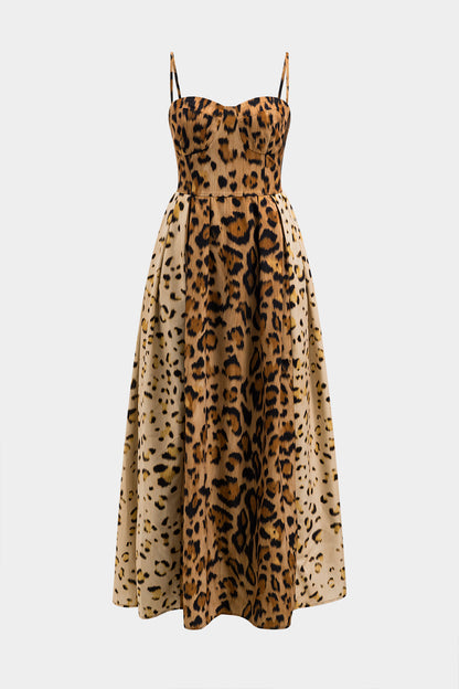 LP | Vestito midi con stampa leopardo