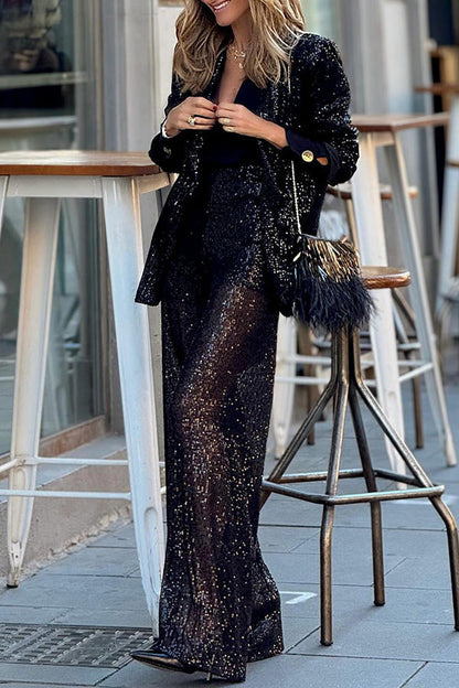 LP | Pantaloni drappeggiati con paillettes
