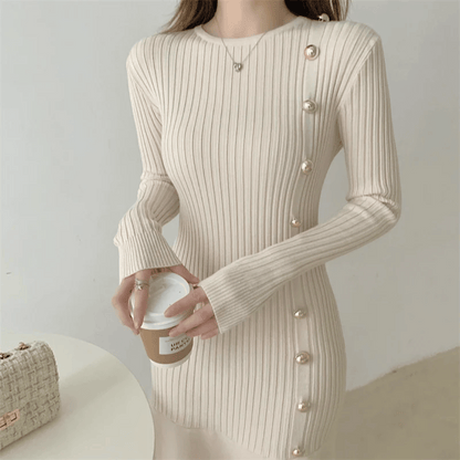 LP | abito midi elegante a coste per donna