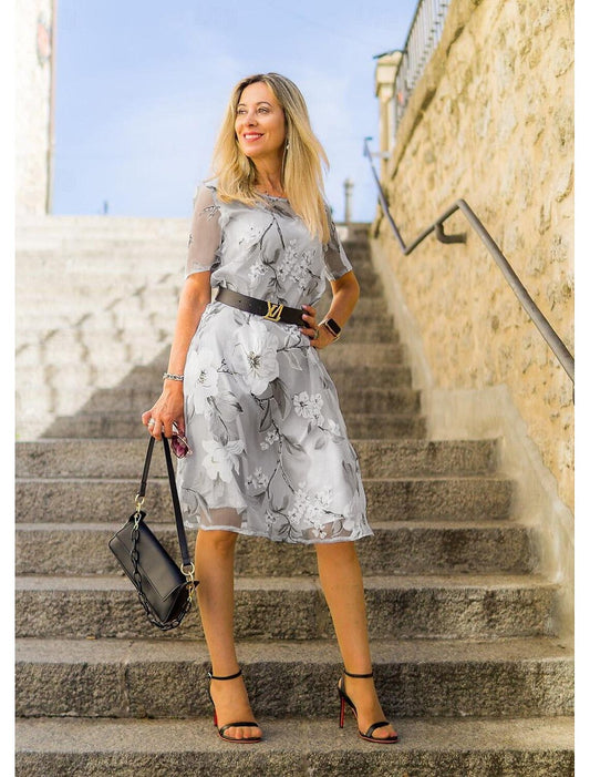 LP | Abito midi a pieghe con stampa floreale per uno stile elegante e confortevole