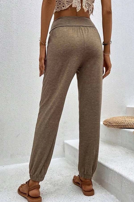 LP | Pantaloni casual a vita alta con tasca allentata