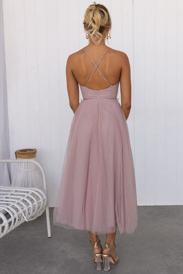 LP | Abito midi bustier in tulle