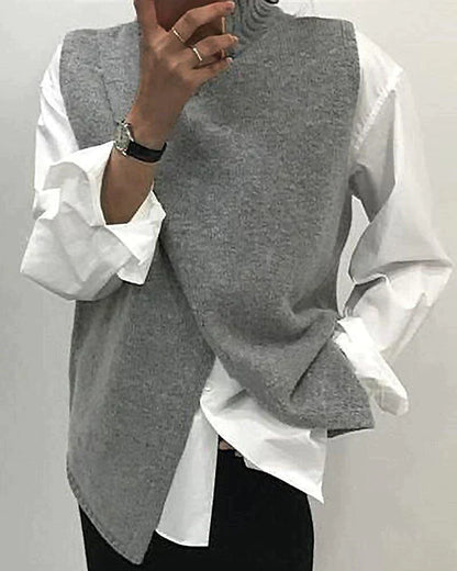 LP | Top solido casual con scollo rotondo