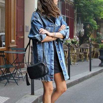 LP | Giacca di jeans lunga da donna