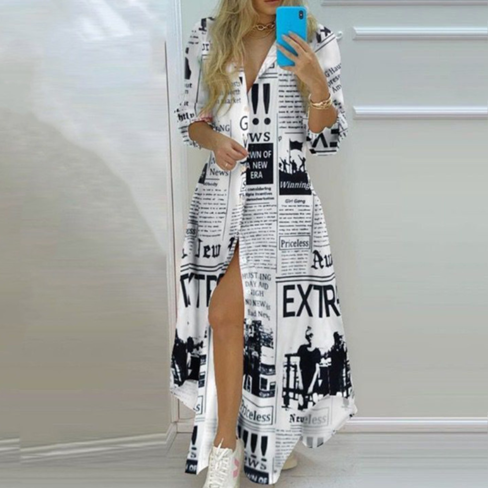 LP | maxi abito elegante a maniche lunghe per occasioni casual e formali
