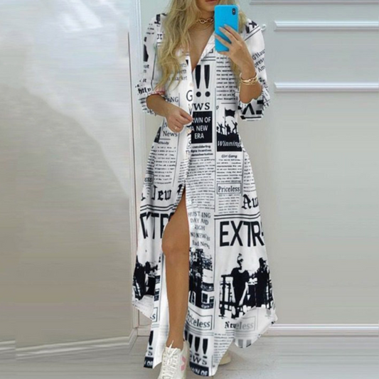 LP | maxi abito elegante a maniche lunghe per occasioni casual e formali