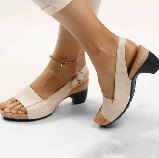 LP | Sandali slingback aperti con tacco a blocco