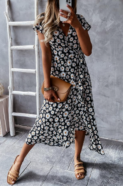 LP | Abito midi con motivo a margherita