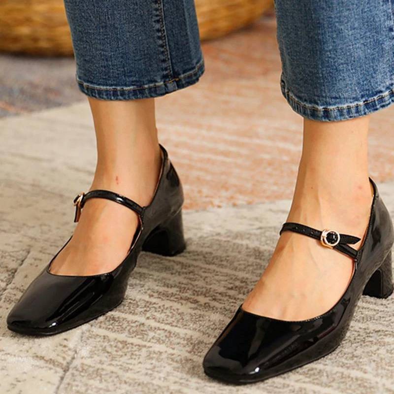 LP | Scarpe con tacco a blocco lucido