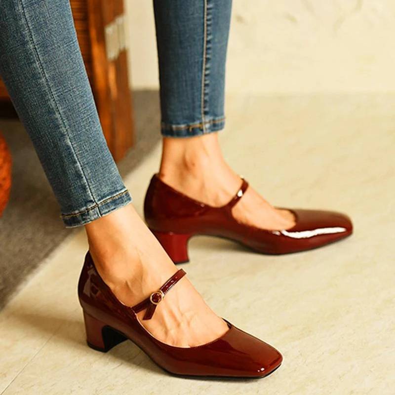 LP | Scarpe con tacco a blocco lucido