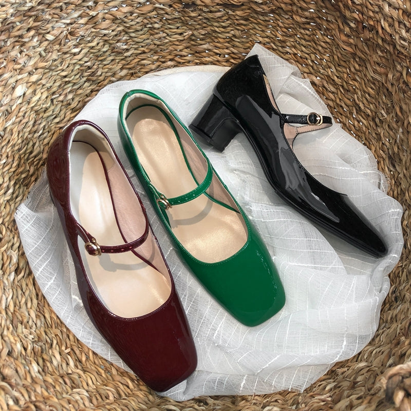 LP | Scarpe con tacco a blocco lucido
