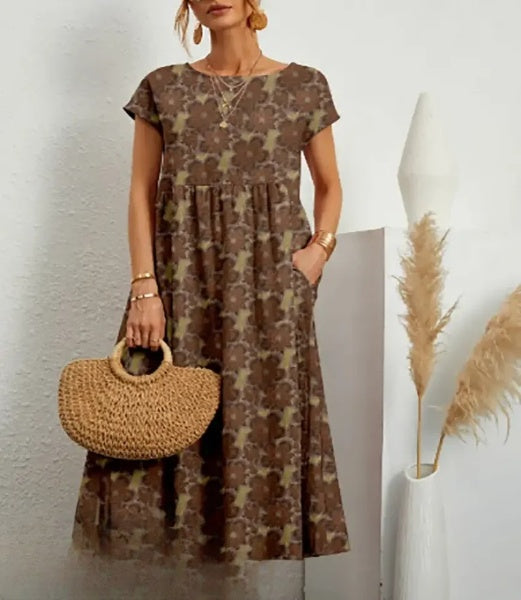 LP | Elegante abito midi con stampa floreale
